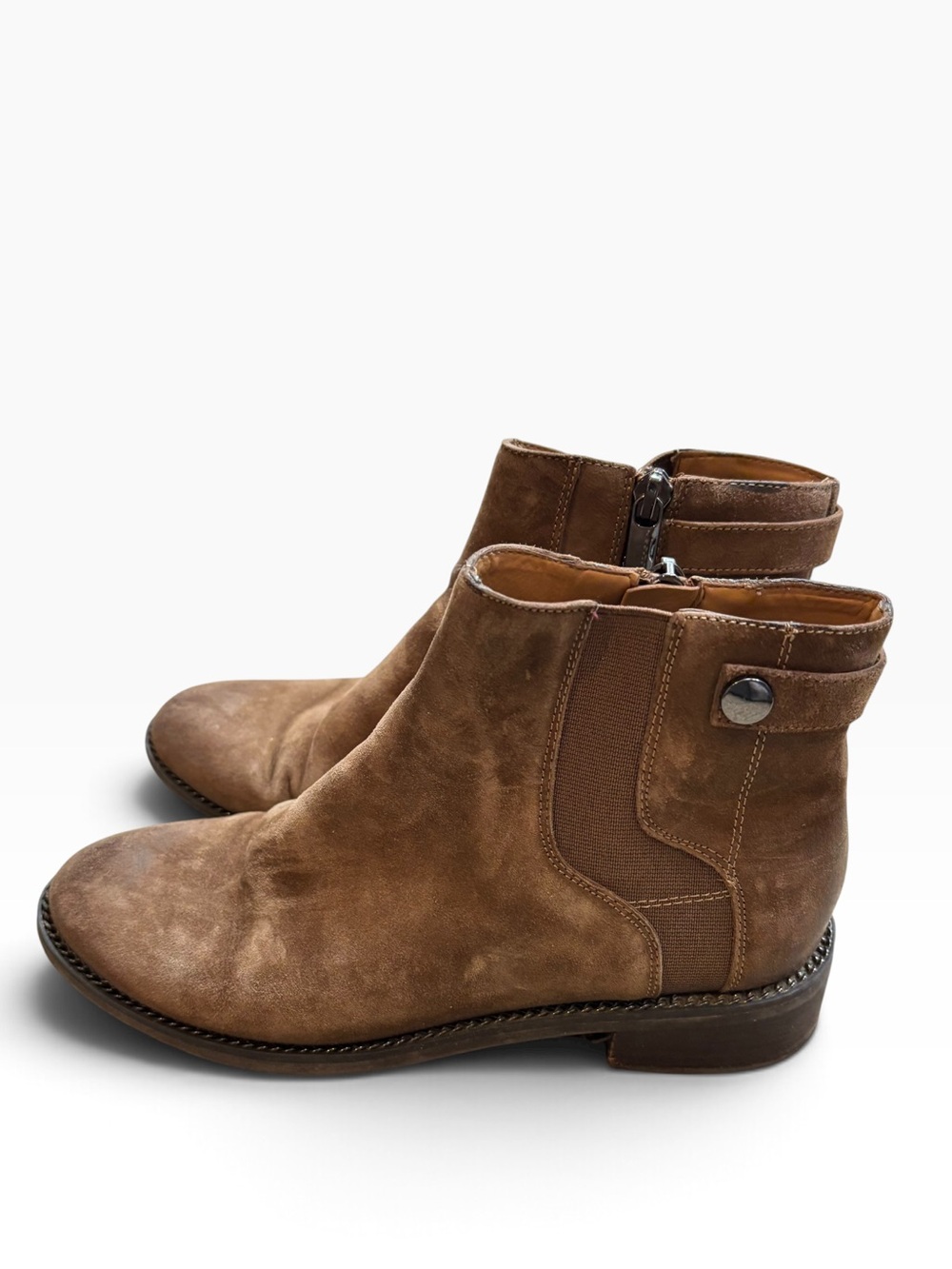 Franco Sarto Women Ankle Bootie Brandy Size US 5.5M Mushroom Color Leather